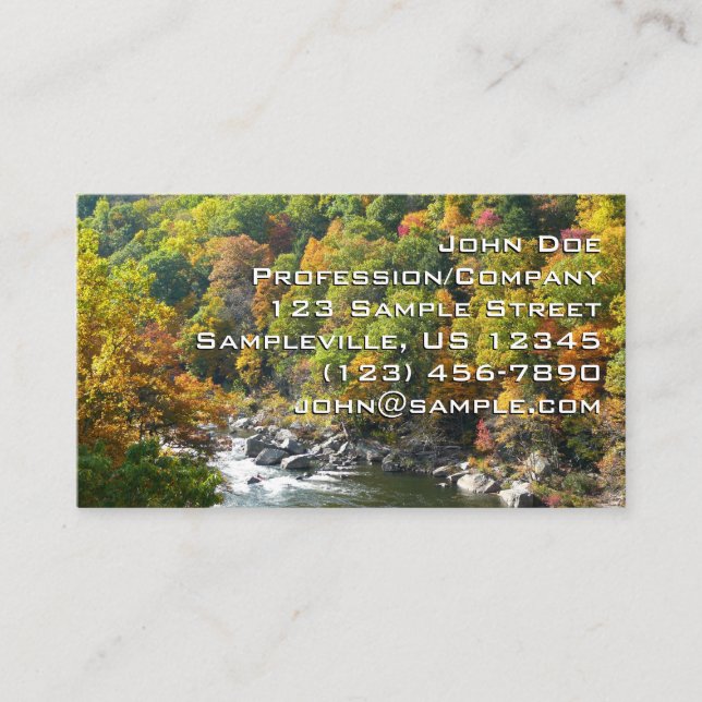 Carte De Visite Couleurs d'automne au parc d'État d'Ohiopyle (Devant)