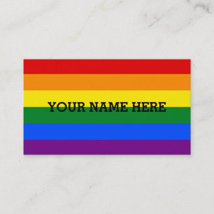 Carte De Visite COULEURS DE DRAPEAU D'ARC-EN-CIEL + votre texte