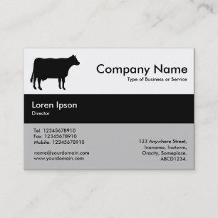 Carte De Visite Couleurs de la bande centrale - Noir - Vache