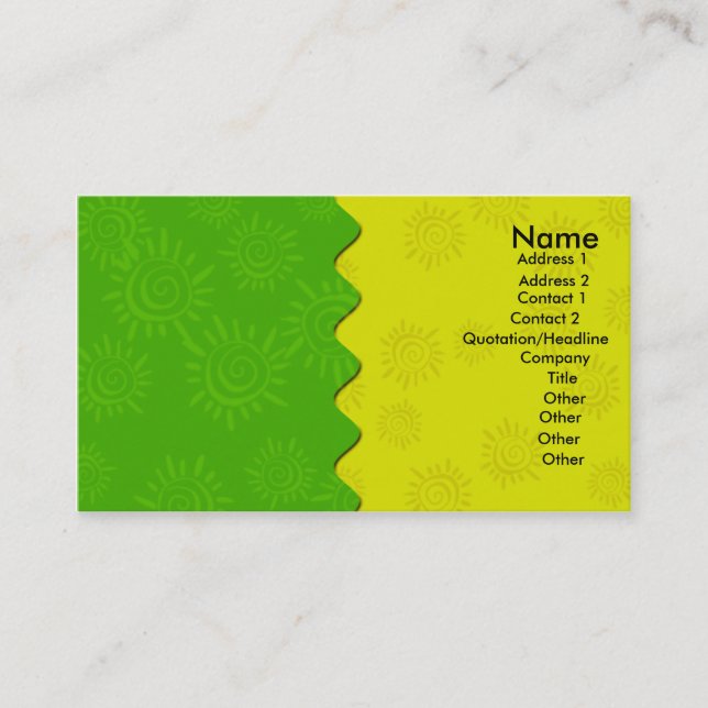 Carte De Visite Couleurs de la nature (Devant)