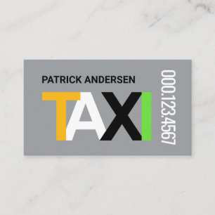 Carte De Visite Couleurs de signalisation des taxis