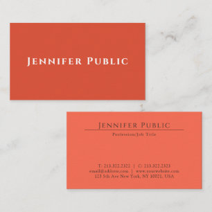 Carte De Visite Couleurs de terre élégantes modernes Modèle person