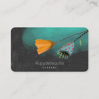 Carte De Visite Couleurs d'eau noir et bleu dégradé d'aquarelle
