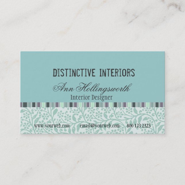 Carte De Visite Couleurs douces Cool design (Devant)