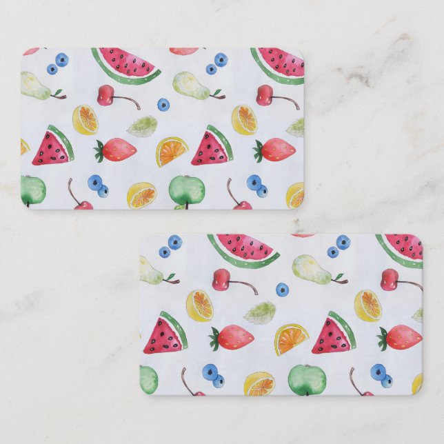 CARTE DE VISITE COULEURS FRUITS (Devant / Derrière)