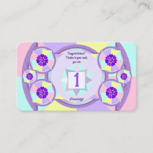 Carte De Visite Couleurs pastel & coeurs violets battre