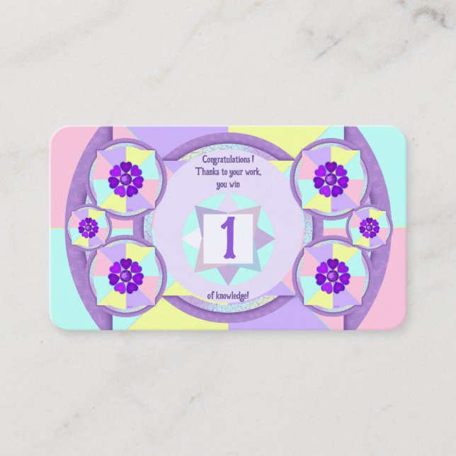 Carte De Visite Couleurs pastel & coeurs violets battre (Devant)