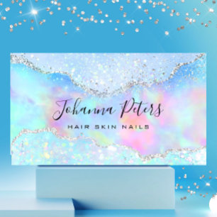 Carte De Visite couleurs pastel fausse brillance 