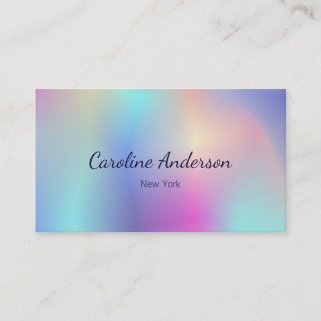 Carte De Visite couleurs pastel irisées (Devant)