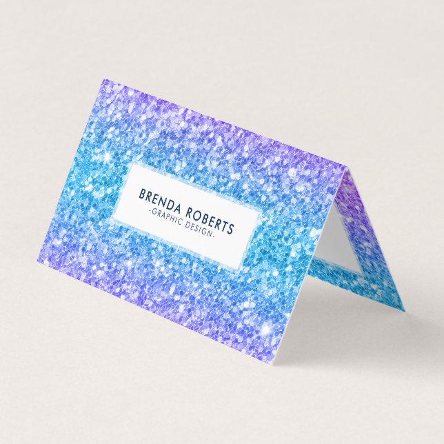 Carte De Visite Couleurs Vives Faux Paillettes (Devant)