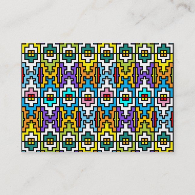 Carte De Visite Couleurs vives motif africain (Devant)