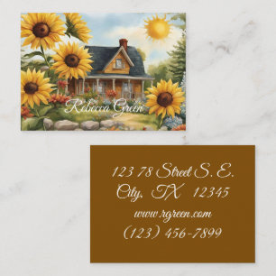 Carte De Visite Country Farmhouse Dreamy Golden Sunflowers