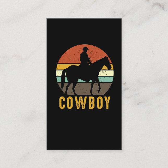 Carte De Visite Country Retro Cowboy Western Horse Rider (Devant)
