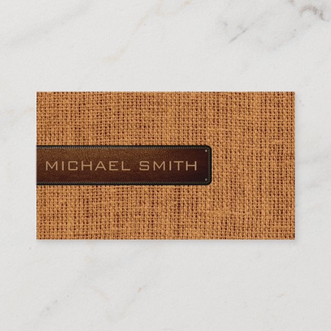 Carte De Visite Coup de jute en toile de Burlap (Devant)