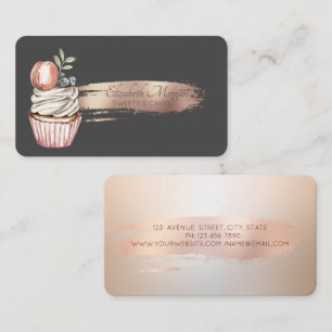 Carte De Visite Coup de pinceau élégant, Cupcake, Friandises