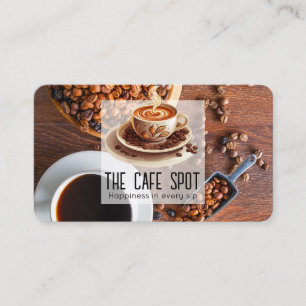 Carte De Visite Coupe de café brassé et haricots