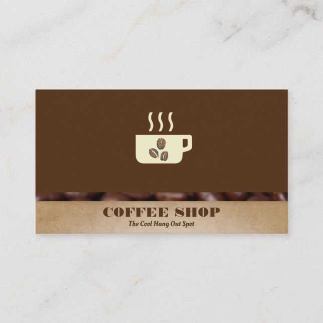 Carte De Visite Coupe de café et haricots | Barista (Devant)