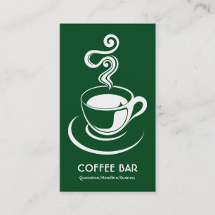 Carte De Visite Coupe de café vertical - blanc et vert foncé 02481