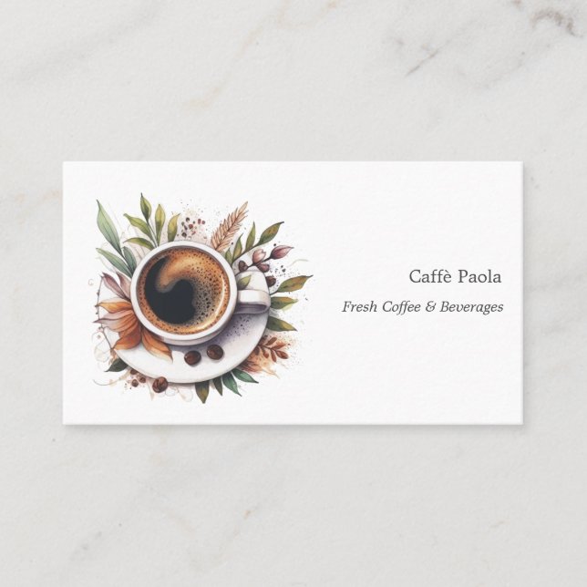Carte De Visite Coupe de café Watercolor (Devant)