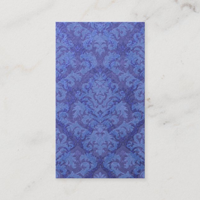 Carte De Visite Coupe Velvet, DOUBLE DAMASK en BLEU ROYAL (Devant)