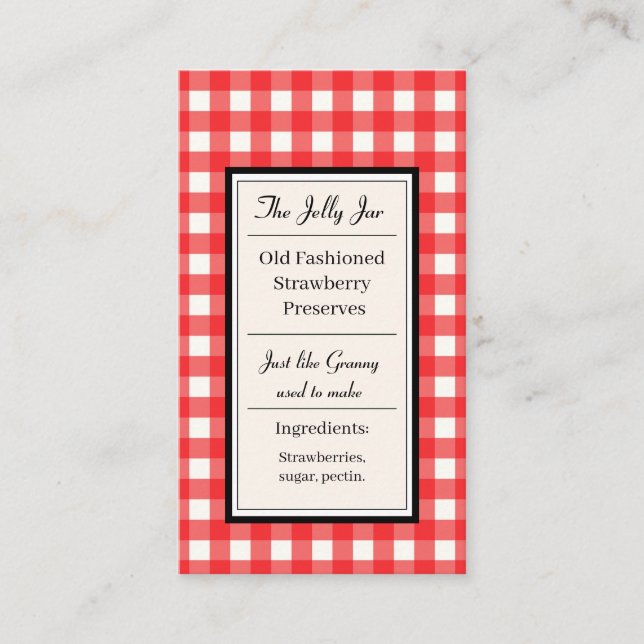 Carte De Visite Coupez vos propres mots clés Hang Accueil Canning  (Devant)