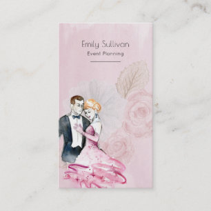 Carte De Visite Couple De Mariage Vintage Avec Roses Roses Roses R