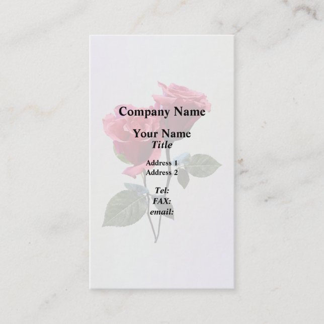 Carte De Visite Couple de roses (Devant)