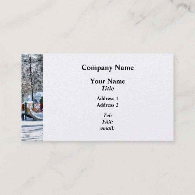 Carte De Visite Cour de récréation hivernale (Devant)