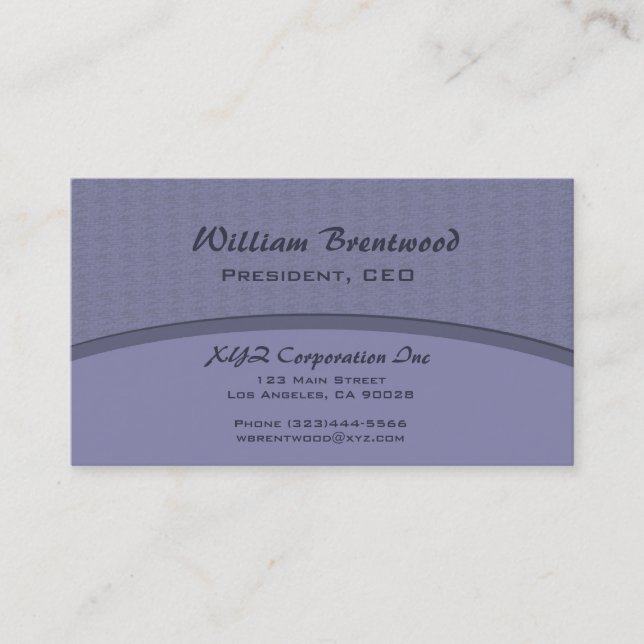 Carte De Visite courbe bleue élégante (Devant)