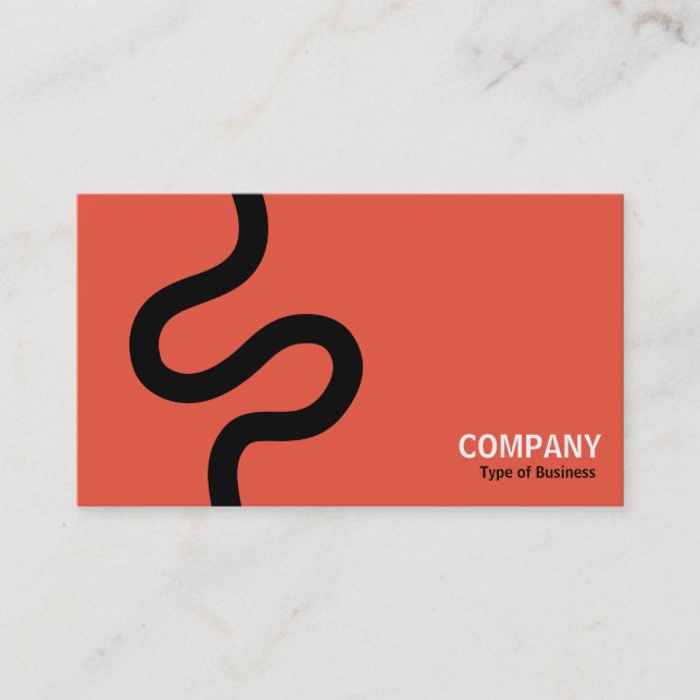 Carte De Visite Courbe Ligne 02 - Noir sur orange (Devant)