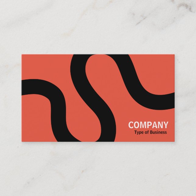 Carte De Visite Courbe ligne 02a - Noir sur orange (Devant)