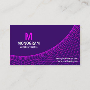 Carte De Visite Courbe - Magenta sur violet foncé
