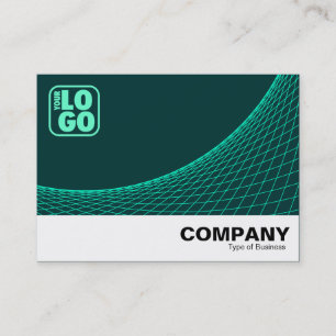 Carte De Visite Courbe Pied - Turquoise Sur Dk Green