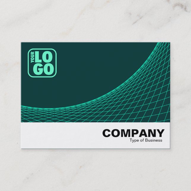 Carte De Visite Courbe Pied - Turquoise Sur Dk Green (Devant)