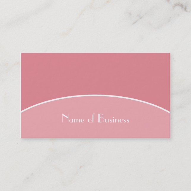 Carte De Visite Courbe Rose Minimaliste (Devant)