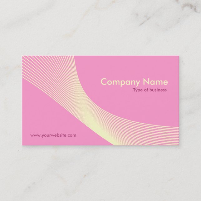 Carte De Visite Courbes - Crème sur Pink FF99CC (Devant)