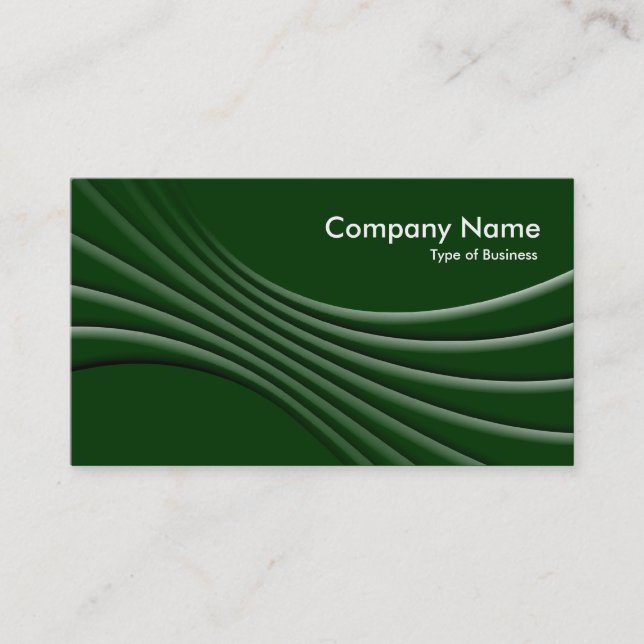 Carte De Visite Courbes foncées 3d - Vert foncé (Devant)