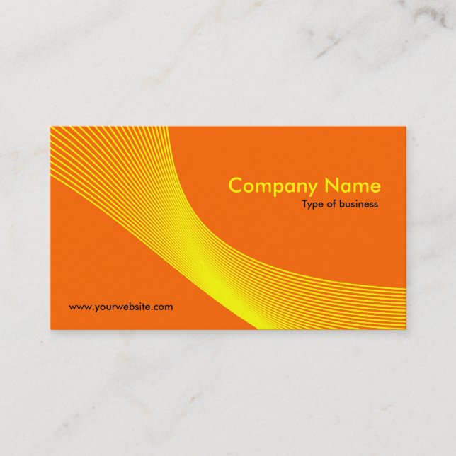 Carte De Visite Courbes - jaune sur FF6600 orange-foncé (Devant)