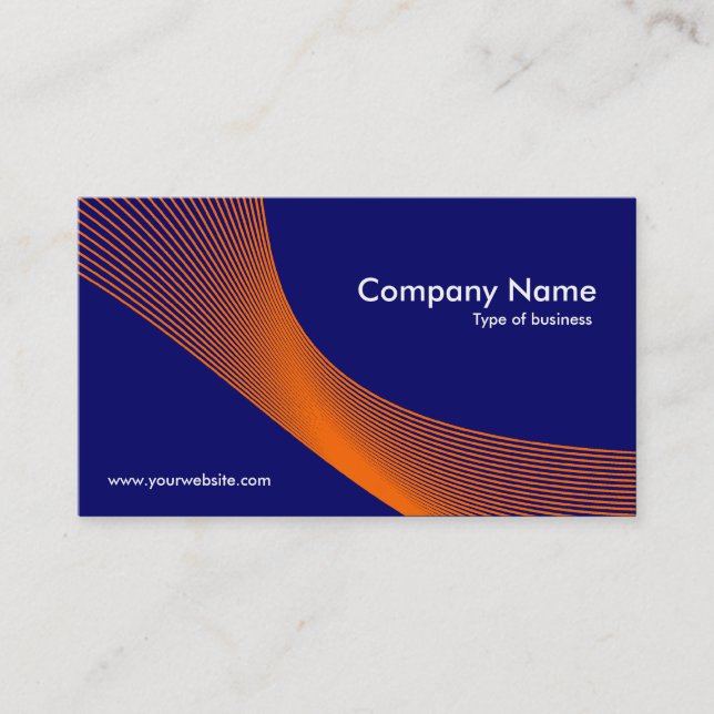 Carte De Visite Courbes - Orange sur bleu foncé 000066 (Devant)