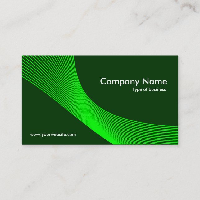 Carte De Visite Courbes - Vert sur Vert foncé 003300 (Devant)