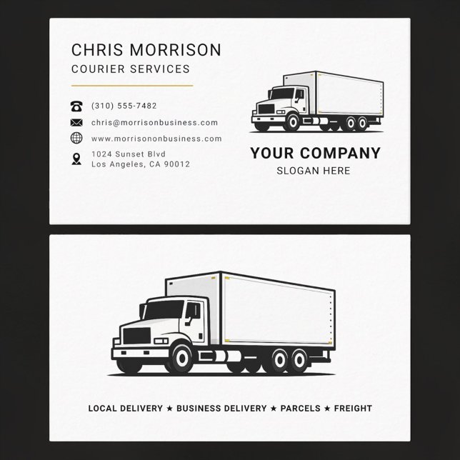 Carte De Visite Courier Services Truck  (Créateur téléchargé)