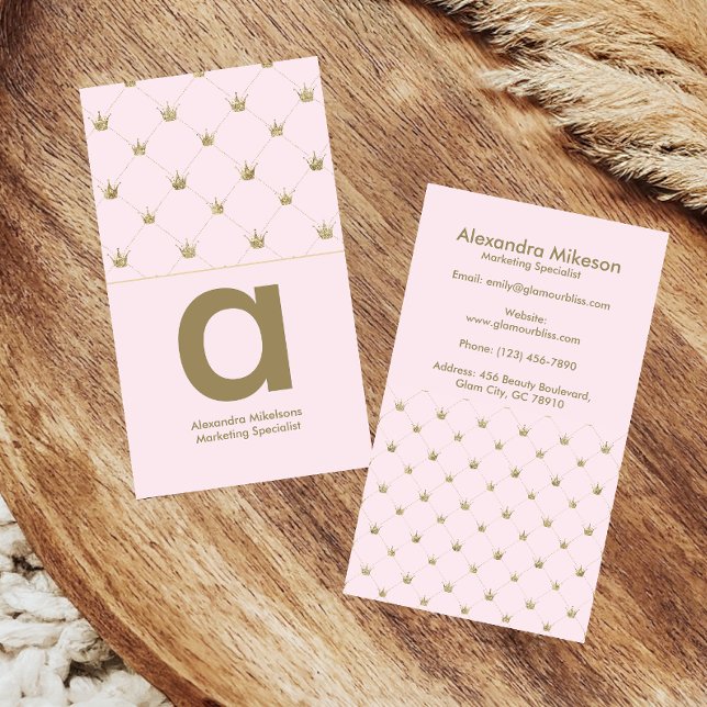 Carte De Visite Couronne Chic Dorée Féminine (Créateur téléchargé)