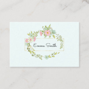 Carte De Visite Couronne de fleurs élégante