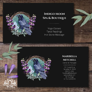 Carte De Visite Couronne de fleurs violettes Celestial Raven Cryst