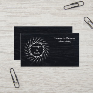 Carte De Visite Couronne de fourchette et couteau de catering de c