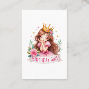 Carte De Visite Couronne de princesse d'anniversaire