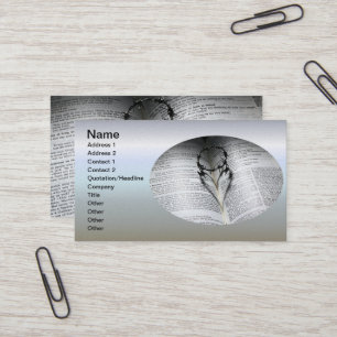 Carte De Visite Couronne d'épines Coeur et Bible