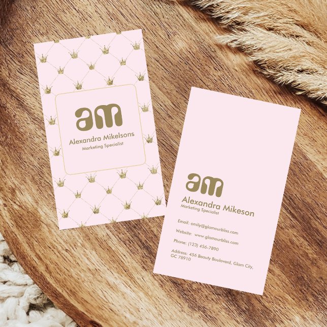 Carte De Visite Couronne Dorée Élégance Minimale (Créateur téléchargé)