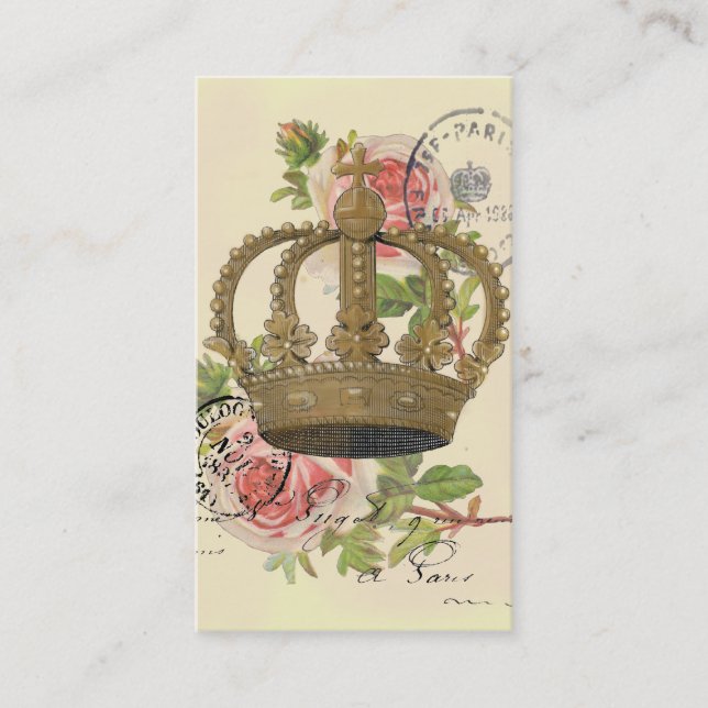 Carte De Visite Couronne et roses (Devant)
