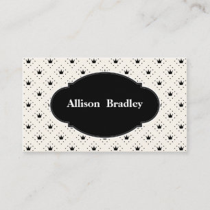 Carte De Visite Couronnes noires et blanches Entrepreneur 6 lignes
